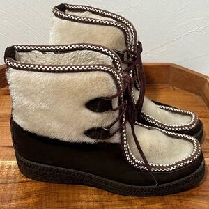 Vintage ski lounger calf hair snow boots 5 / 36